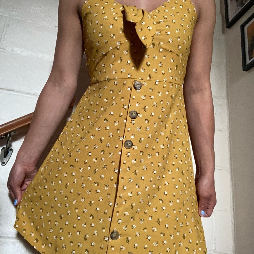 Floral front tie dress